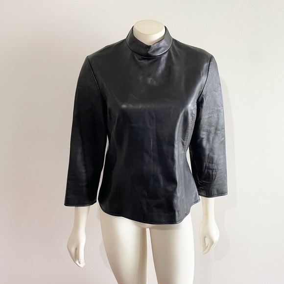 Mario Vittorio for Neiman Marcus Leather Top Quarter Sleeve Size 8 - Picture 4 of 12